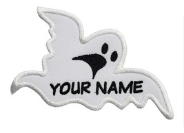 Ghost Custom Name Tag Embroidered Applique Iron On Patch Halloween  Trick Or Tre - £7.12 GBP