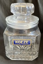 Vintage Koeze Clear Glass Jar/Canister - £8.42 GBP