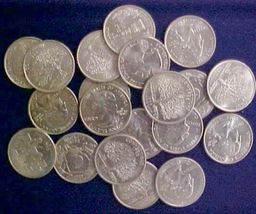 Lot: 20 Different State Quarters, Vintage Old Coins; Collection, Jewelry, Crafts - £12.54 GBP