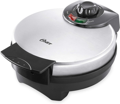 Belgian Waffle Maker With Adjustable Temperature Control Non Stick Silver NEW - £23.85 GBP