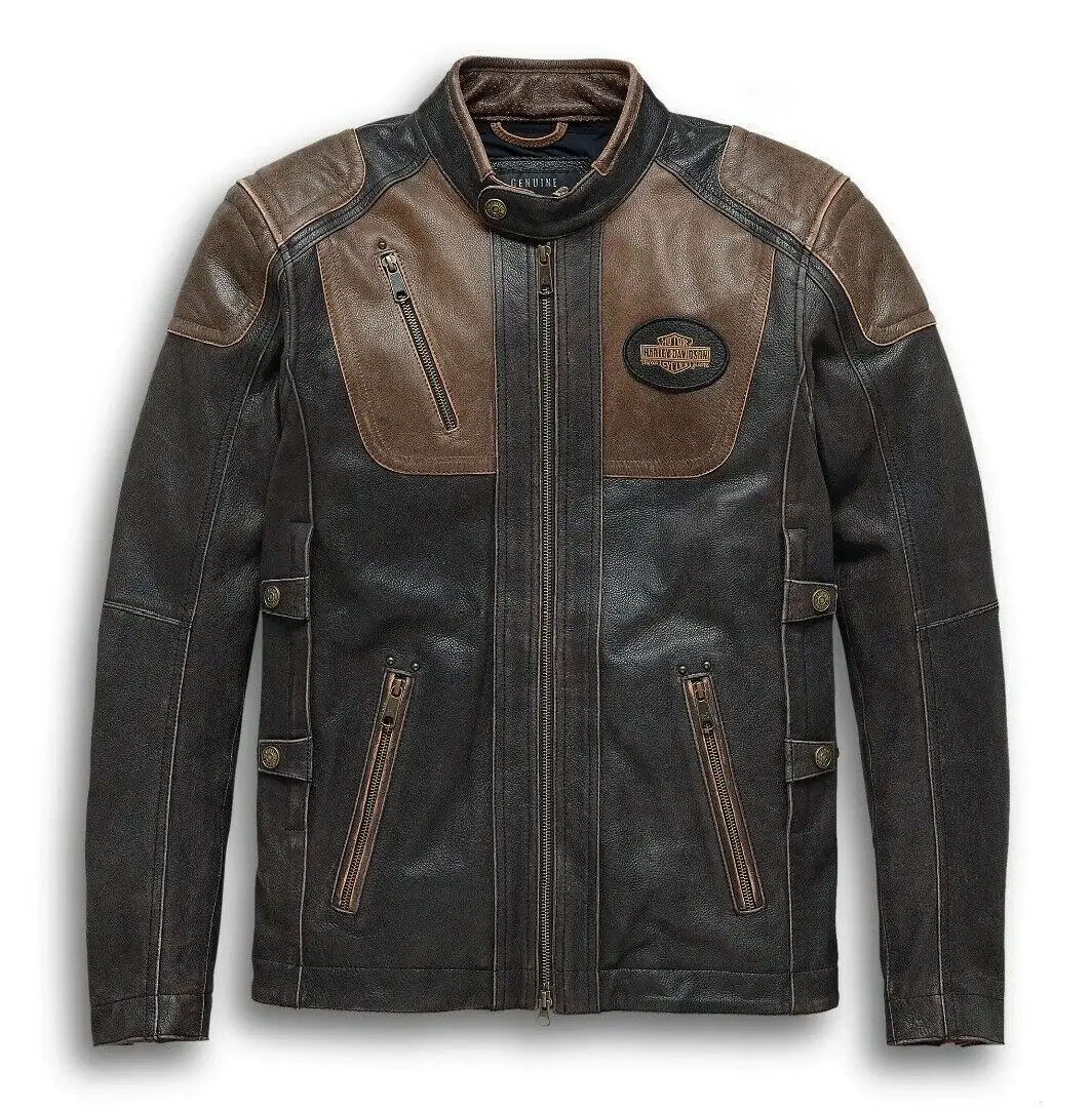 Harley Davidson Triple Vent Trostel System Motorcycle Vintage Leather Jacket