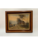 Antique European Oil Painting Shepherd with Flock, Barn, Signed J.Verlon... - $5,585.90 MXN