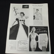 Vintage Print Ad 1955 Double Side Mid Century Dress Spun Sugar and Paris - £8.67 GBP