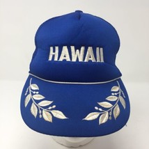 VTG Hawaii Blue Mesh Trucker Snapback Hat Admiral Leaves Tropical Vacation Surf - £38.82 GBP