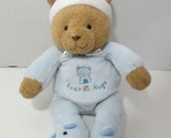 Carters Child Of Mine Plush Brown Teddy Rattle Bear Hugs blue pjs hat sl... - £31.18 GBP