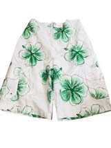 HERROD Green White Floral Print Teen Boys 4 Pocket Swim Board Shorts Siz... - £9.03 GBP