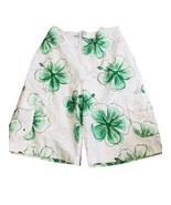 HERROD Green White Floral Print Teen Boys 4 Pocket Swim Board Shorts Siz... - £8.92 GBP