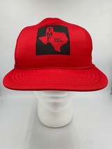 Vtg Trucker Hat Red TMF Texas Rope Foam Mesh Snapback Johnson Caps READ - $6.89