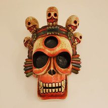 Nepalese Wooden Skull Mask Wall Hanging 16&quot; - Nepal - £157.26 GBP