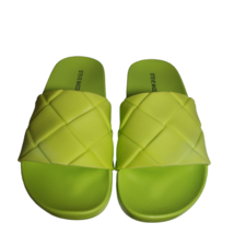Steve Madden Womens Soulful Green Quilted Pool Slides Flat Sandals Size 5 6 7 - £15.41 GBP