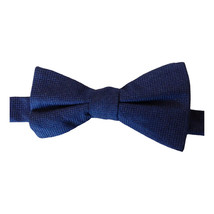 TOMMY HILFIGER Navy Blue Textured Silk Blend Pre-Tied Bow Tie - £19.65 GBP