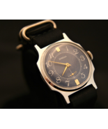 Serviced 1980&#39;s Soviet men&#39;s Pobeda blue dial dress 15J Zim 2602 wristwatch - £99.82 GBP