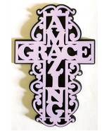 Two layer cross crucifix AMAZING GRACE laser cut wall art sign Christian... - £12.02 GBP