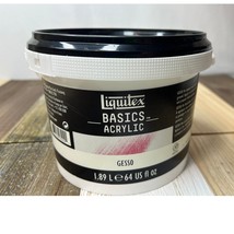 Liquitex Basic Acrylic Gesso Tub 64 fl Oz Surface Prep Art Painting NEW Sealed - $36.12