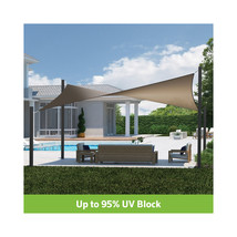 Coolaroo 12 x 8 ft. Dual Shade Rectangle Sail Kit Cobblestone - $213.96