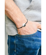 Yin Yang bracelet for men with black and white Yin Yang charm, yoga jewelry - $11.50
