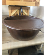 20&quot; Round Copper Pedicure/Spa Bowl with Drain &amp; Removable Foot Rest  - $530.00