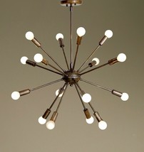 Mid Century Style 16 Arms Sputnik chandelier Patina Brass Home Decorative Light - £149.06 GBP