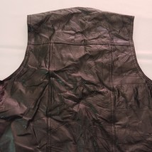 Navarre Leather Company Men's Italian Stone Design Genuine Leather Black Vest L image 11