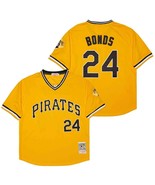 Pirates #24 Barry Bonds Jersey Old Style Uniform Yellow - $45.00