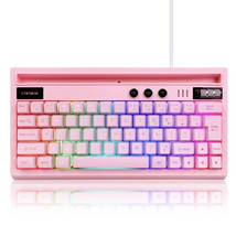 60% Wired Gaming Keyboard, Rgb Backlit Compact Mini Keyboard With Phone Stand, W - £26.58 GBP