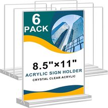 Versatile 8.5x11 Acrylic Display Stands - T-Shaped Two-Sided Sign Holder... - $56.38