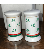 Hallmark Holly Leaves With Berries Salt &amp; Pepper Shakers 1989 - $18.82 CAD