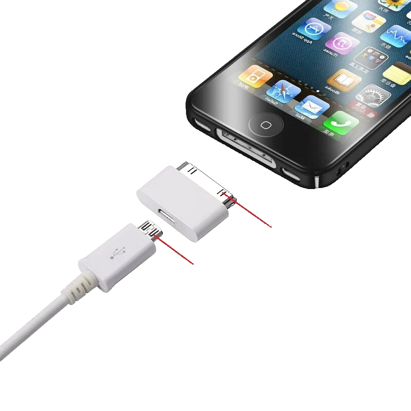 Micro USB Female to 30-Pin Male Adapter Charger for iPhone 4/4S iPad iPod - $3.95