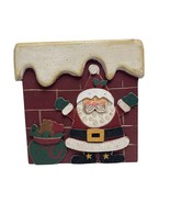 Christmas Santa Claus Wooden Tissue Box Holder Rustic Primitive Holiday ... - £11.58 GBP