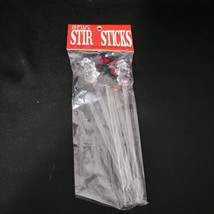 Set of 6 Vintage Holiday Christmas Acrylic Swizzle Cocktail Stir Sticks Barware - $12.86