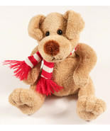 Animal Adventure Hound Dog Puppy Red Striped Scarf 5&quot; Stuffed Plush Anim... - $8.89