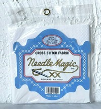 Needle Magic Cross Stitch Fabric - White Aida 18 Count 100% Cotton 12&quot; x 18&quot; - £3.74 GBP