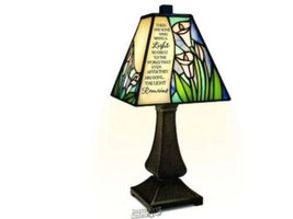 Carson Home Accents Corded Stained Glass Shade Memorial Lamp &quot;Light Remains&quot; - £81.52 GBP