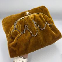 1950's Vintage Women's Evening Hand Bag Purce Teddy Velours Button Nacre... - $220.00