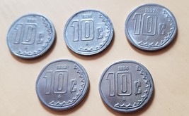 5-coin lot 1993-1997 Mexico 10 Centavos AU - £3.90 GBP