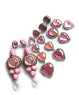 Pink Earrings, Long Earrings, Statement Earrings, Pink Silver Earrings, ... - $1,036.12 MXN