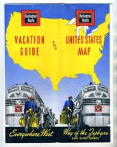 Burlington Route Vacation Guide United States Map Everywhere West Zephyr... - £25.01 GBP