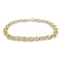 Vintage 1950&#39;s Open Link Bracelet for Charms 14K Yellow Gold, 7.52 Grams - £633.16 GBP