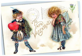 To My Valentine Boy Girl 1910 Antique Postcard - $11.95