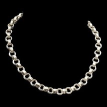 Milor 925 Sterling Silver Necklace 17”In Triple Links Unique Design 62.2 G - £235.49 GBP