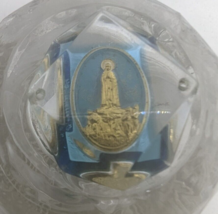Vintage Lady of Fatima Blue Clear Lucite Medal Finding - £15.03 GBP