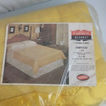 72&quot;x90&quot; Vintage Cannon Thermal Blanket NIP Hempstead #634 Yellow NOS Made in USA - £39.65 GBP