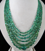 Estate Natural Old Emerald Beads Cabochon 6 L 398 Ct Gemstone Important Necklace - £4,099.93 GBP