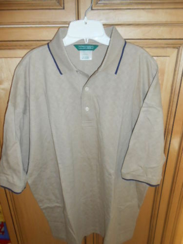 OUTER BANKS MENS POLO GOLF COLLARED SHIRT TAN  SZ MEDIUM GOLF CASUAL - $4.45