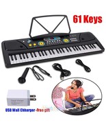 Full Size 61 Key Music Digital Electronic Piano Keyboard With Microphone... - £83.66 GBP