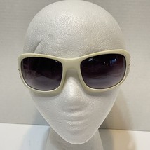 San Horma White Hand Polished Womens Sunglasses Rhinestone Accent Large Lens - £18.38 GBP