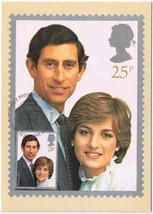 Royalty FDC Postcard Prince Charles &amp; Princess Diana 25p First Day Cover - $3.95