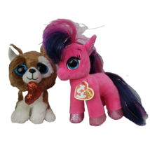 Ty Beanie Boo Lot Smootches Dog Ruby Pink Pony Plush Love Kisses Stuffed Animal - $12.46