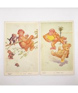 2 Gran Pop Lawson Wood Monkey Postcards Unposted Hand Off Live Shell - £12.11 GBP