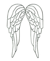 Metal Wire Art Angel WIngs Wall Sculpture 25 inch - £39.32 GBP